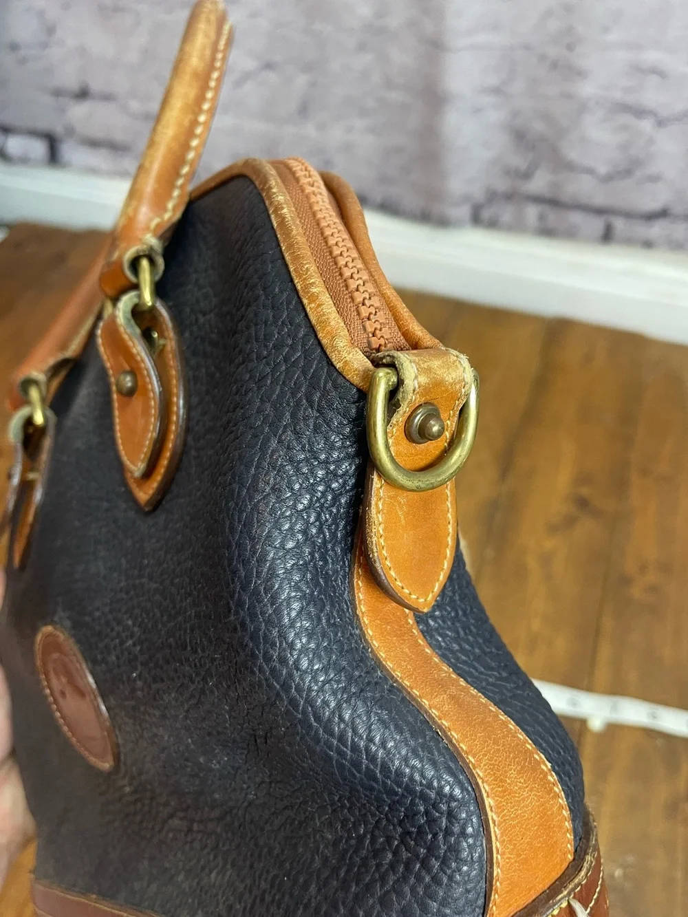 Dooney And Bourke vintage all weather leather dome satchel project bag